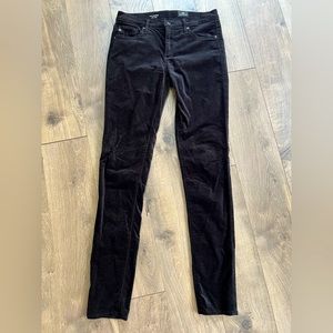 AG Jeans the Legging Super Skinny Black Velvet Jeans